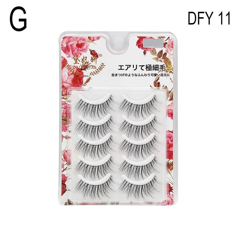 Cosplay Little Devil False Eyelashes, Fairy Hair Style, Everyday Bridal Nude Makeup Eyelashes, Japanese Manga Barbie Eyelashes, 5-Pair Set